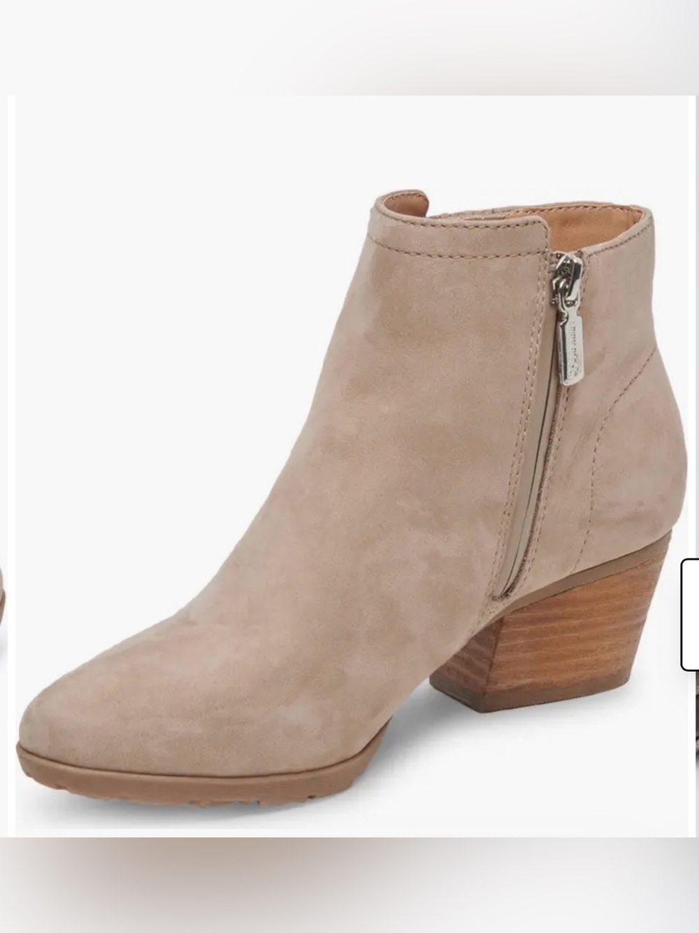 Blondo Taupe Suede Ankle Boot with Side Zip